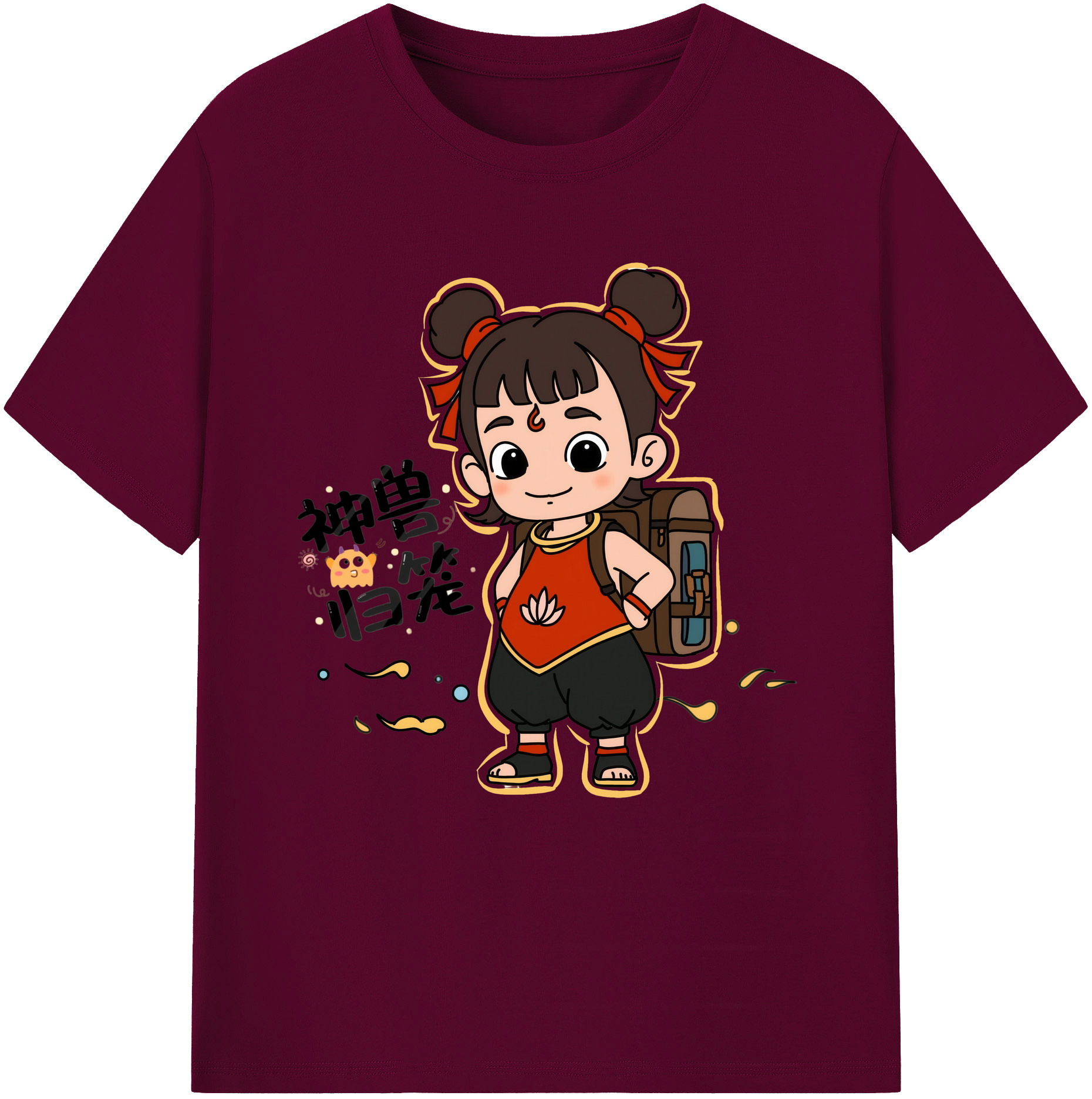 （画像用） Ne Zha 2 ナタ 魔童の大暴れ レディースカジュアルプリントTシャツ（綿100％）